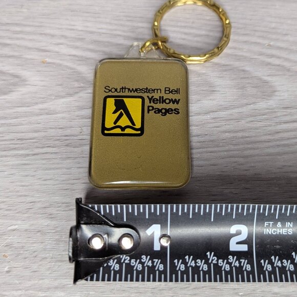 Vintage 1990s Acrylic Southwestern Bell Yellow Pages Keychain - Picture 7 of 8